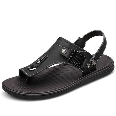 Comfortable Mens Leather Slippers Shoes With Genuine Leather Upper