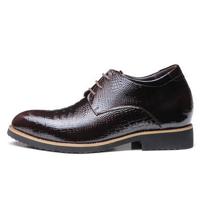Stealth Increase 6cm Elevator Men Shoes Genuine Leather Black Lace Up Dress Shoes