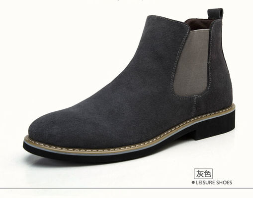 Rubber Outsole Mens Suede Desert Boots Genuine Leather Mens Casual Leather Boots