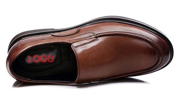 Business Soft Sole Formal Shoes , Slip On Mens Brown Leather Driving Shoes