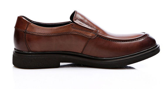 Business Soft Sole Formal Shoes , Slip On Mens Brown Leather Driving Shoes
