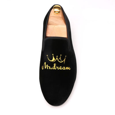 Red Bottom Mens Velvet Loafers Rubber Outsole Color Customized For Business