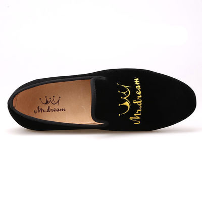 Red Bottom Mens Velvet Loafers Rubber Outsole Color Customized For Business
