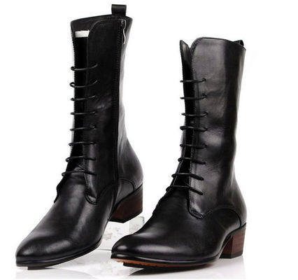 Business Mens Ankle Boots Lace Up Heel Military Combat Ankle Boots