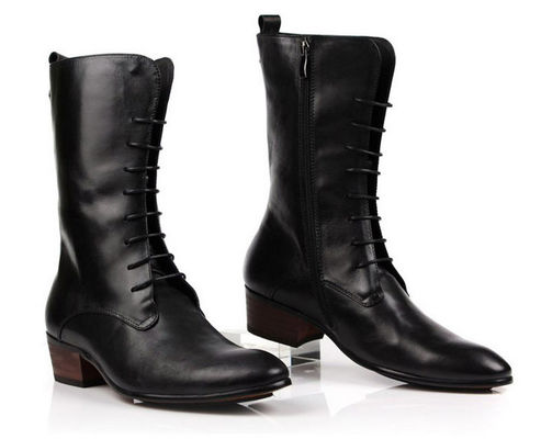 Business Mens Ankle Boots Lace Up Heel Military Combat Ankle Boots
