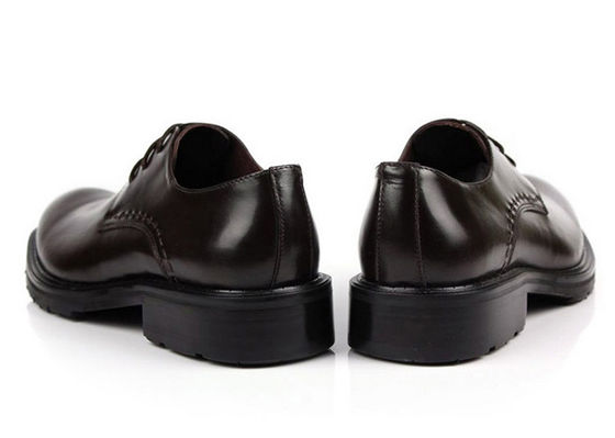 Handmade Footwear Mens Black Lace Up Dress Shoes Comfortable With Thick Platforms