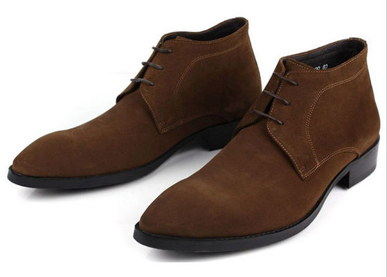 ODM Mens Chelsea Suede Boots , Black / Brown Mens Lace Up Casual Shoes