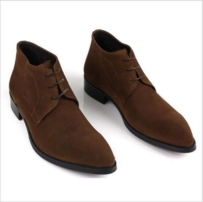 ODM Mens Chelsea Suede Boots , Black / Brown Mens Lace Up Casual Shoes