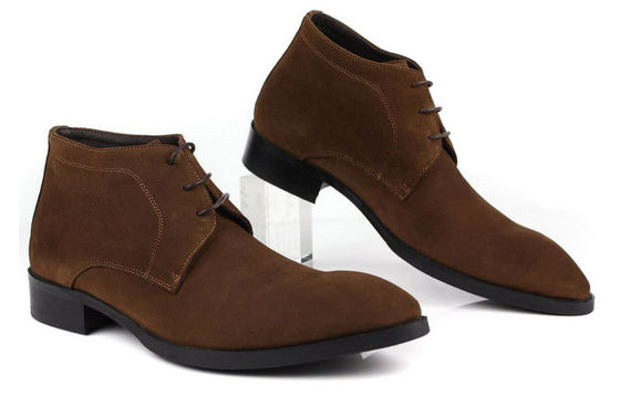 ODM Mens Chelsea Suede Boots , Black / Brown Mens Lace Up Casual Shoes