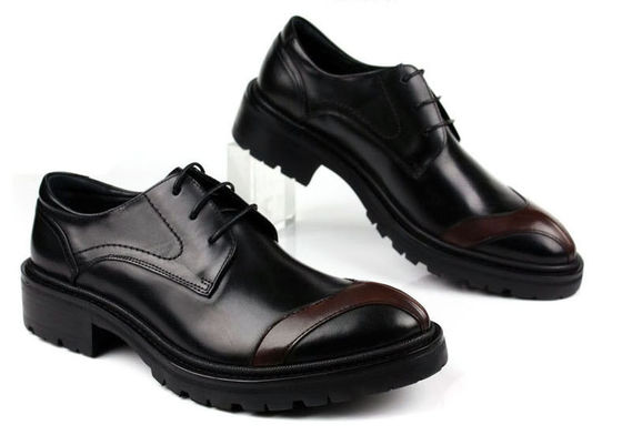Any Logo Mens Leather Dress Shoes With Stitches Britain Styles Brown Leather Dress Shoes