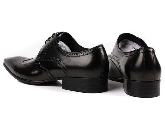 OEM Custom Classic Men Brogue Shoes Black / Brown Coffee Carved Floral Oxford Shoes