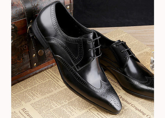 Formal Oxford Men Brogue Shoes Cow Leather Plain Toe Classic Men Shoes