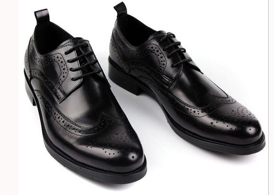 High Cow Mens Leather Brogue Shoes , Business Goodyear Handmade Shoes