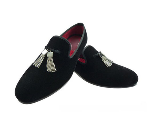 Customized Embroidered Mens Velvet Loafers Slip On Mens Driving Moccasins