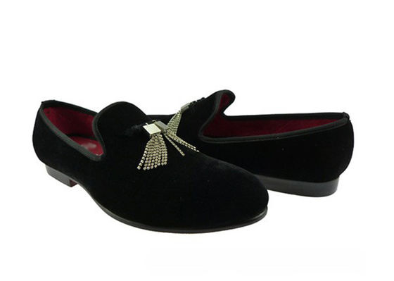 Customized Embroidered Mens Velvet Loafers Slip On Mens Driving Moccasins