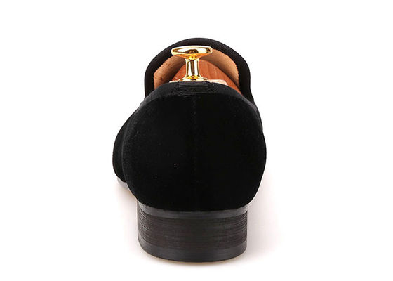 Male Footwear Mens Velvet Loafers Embroidery OEM Flat Casual Shoes For Party