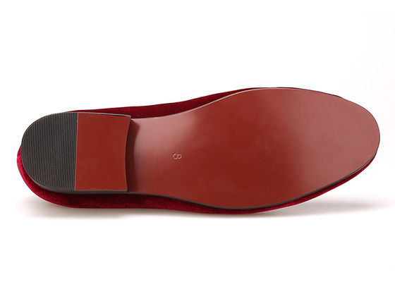 OEM Mens Velvet Loafers Embroidered Flat Casual Shoes Male Footwear For Party