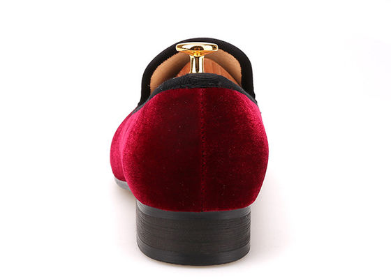OEM Mens Velvet Loafers Embroidered Flat Casual Shoes Male Footwear For Party