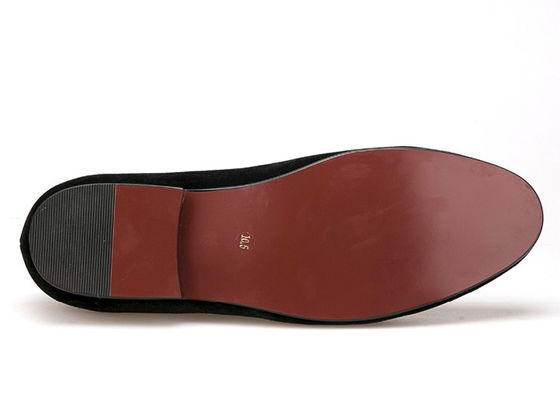 Luxury Mens Velvet Loafers Strap Casual Style Black Velvet Suede Shoes