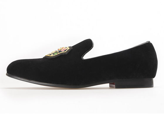 Skull Style Slip On Velvet Loafers , Luxury Mens Leather Loafers Shoes