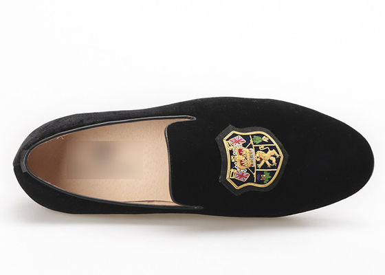 Skull Style Slip On Velvet Loafers , Luxury Mens Leather Loafers Shoes
