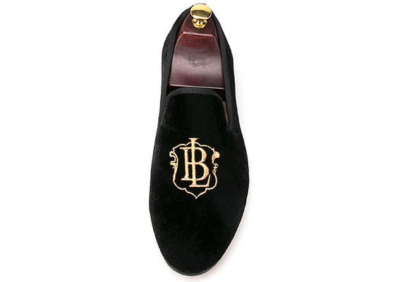 Luxury Mens Velvet Loafers Strap Casual Style Black Velvet Suede Shoes