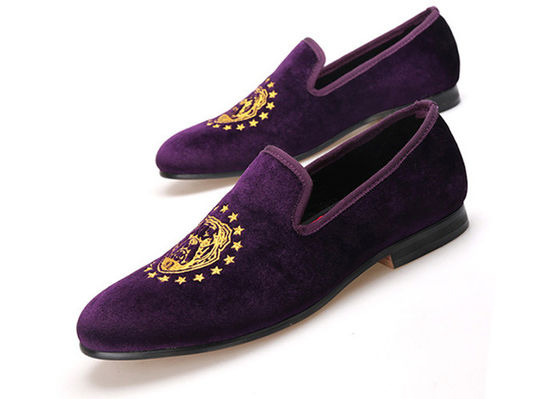 Handmade Purple Velvet Loafers Mens Stylish Summer Casual Shoes