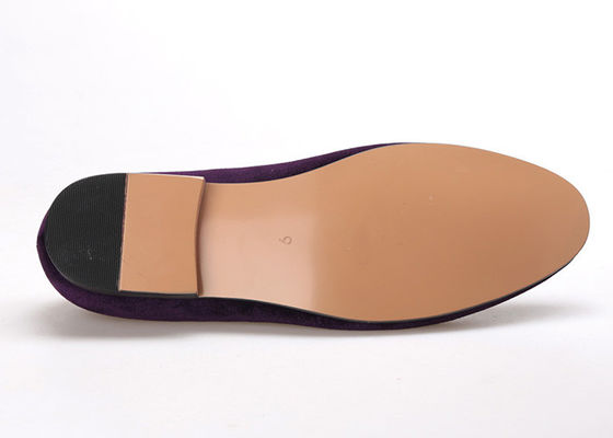 Handmade Purple Velvet Loafers Mens Stylish Summer Casual Shoes