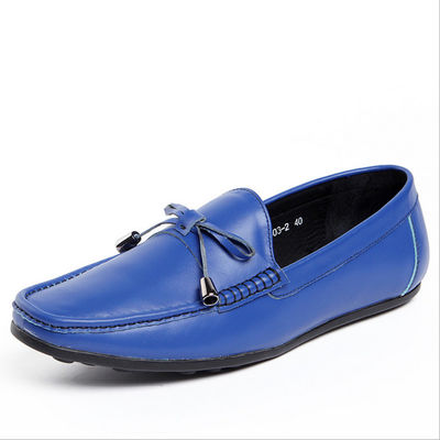 Casual Mens Leather Loafers Anti Skidding  Moccasins Bow Tie Flat Shoes