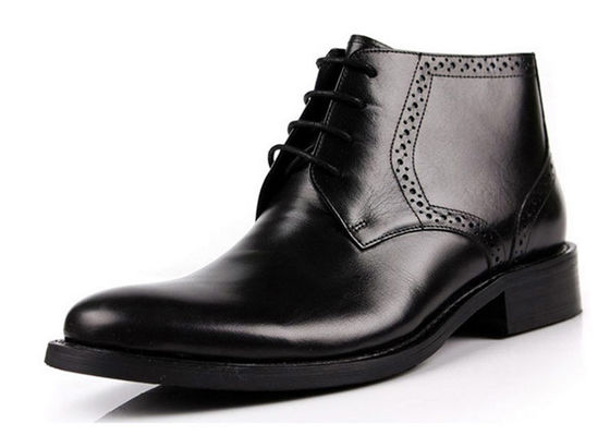 cow leather Mens Ankle Boots high class Burnished Leather Boots