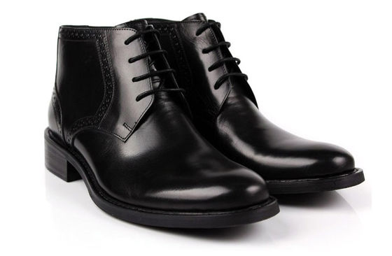 cow leather Mens Ankle Boots high class Burnished Leather Boots
