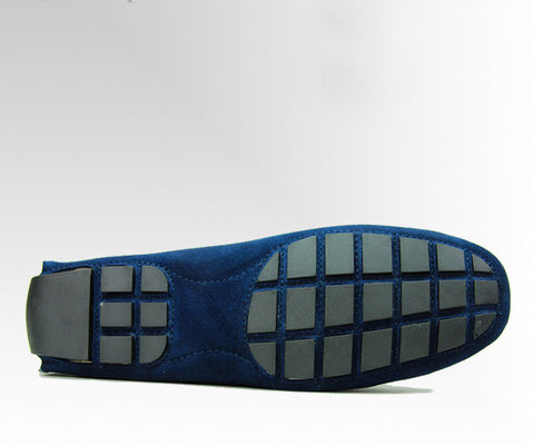 Tie Up Casual Mens Blue Suede Loafers Genuine Leather Handmade Suede Shoes​