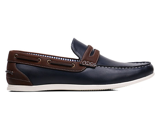 Flat Classic Mens Slip On Leather Sneakers Twill Lining Black Casual Loafers