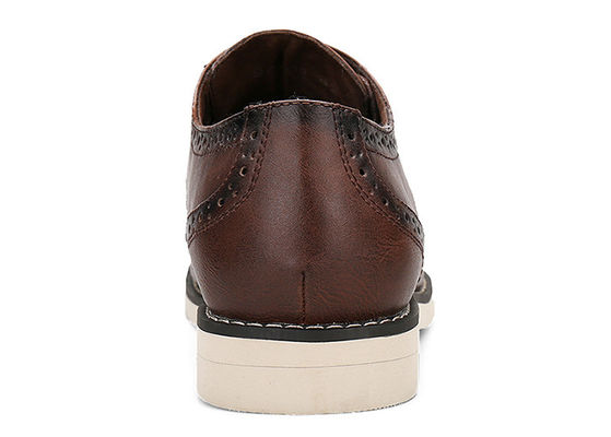 Logo Printed Mens Black Leather Derby Shoes Custom Handmade Brown Casual Shoes