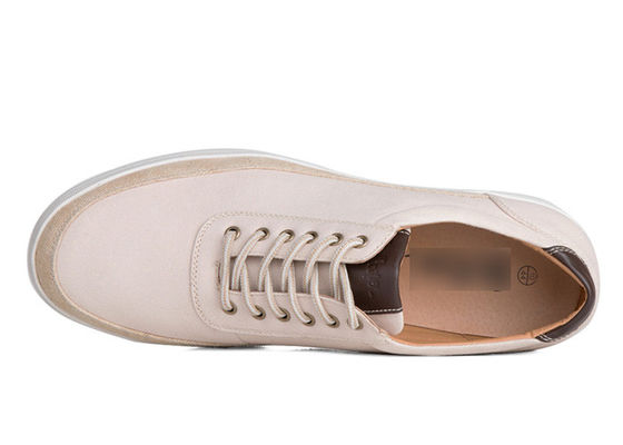 durable Men'S Soft Leather Slip On Shoes , Flat Canvas Driving Shoes