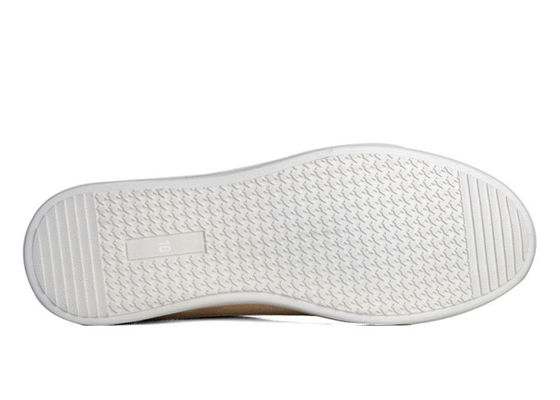 durable Men'S Soft Leather Slip On Shoes , Flat Canvas Driving Shoes