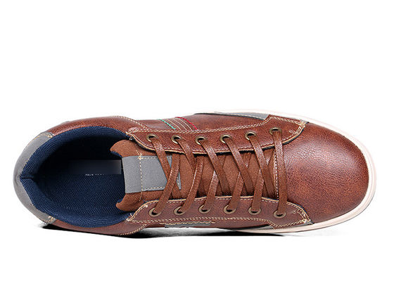 Leather Stitching Mens Lace Up Sneakers Casual Mens Slip On Oxford Shoes For Summer