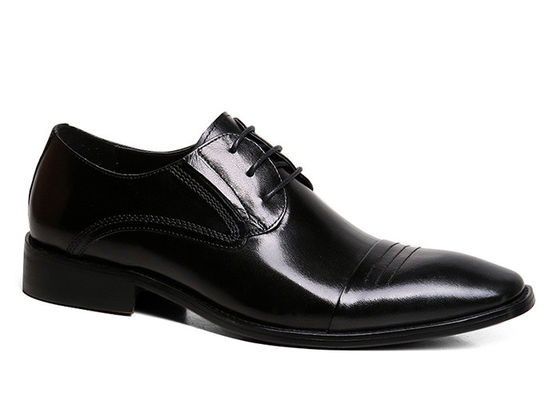 Round Toe Mens Black Dress Shoes , Fashion Designer Footwear For Men