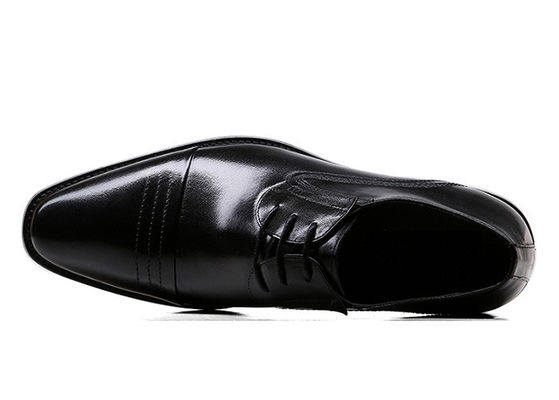 Round Toe Mens Black Dress Shoes , Fashion Designer Footwear For Men