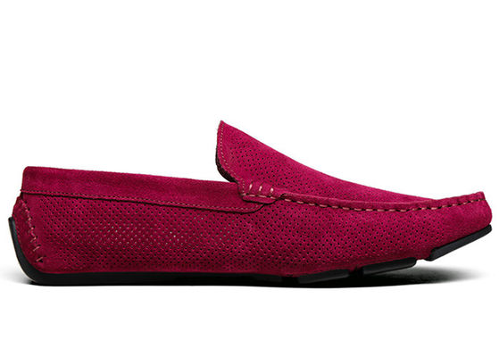 Summer Hollow Outs Mens Suede Casual Loafers , Leather Loafers