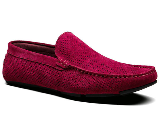 Summer Hollow Outs Mens Suede Casual Loafers , Leather Loafers
