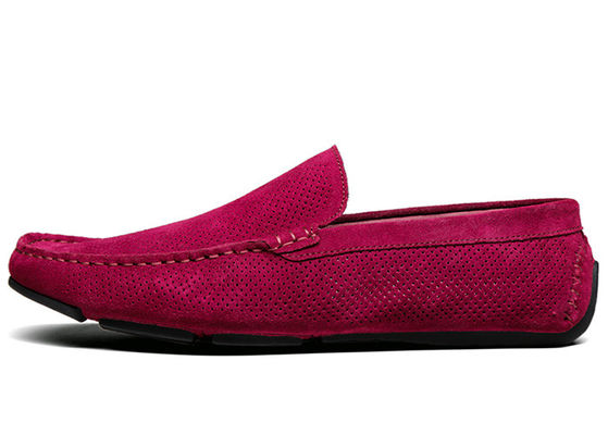 Summer Hollow Outs Mens Suede Casual Loafers , Leather Loafers