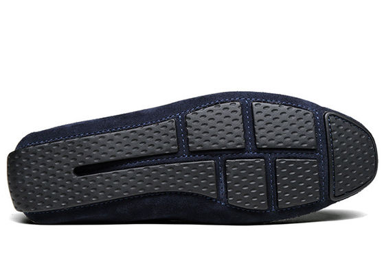 Spring / Autumn Mens Leather Loafers Classic Blue Suede Monk Shoes For Gentlemen