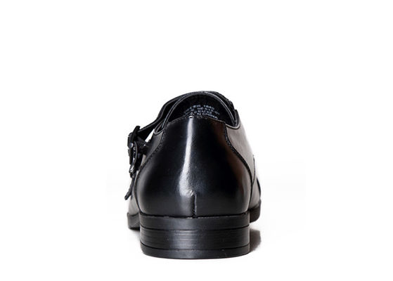 Double Buckled Men'S Dress Shoes Italian Leather Monk Strap Shoes