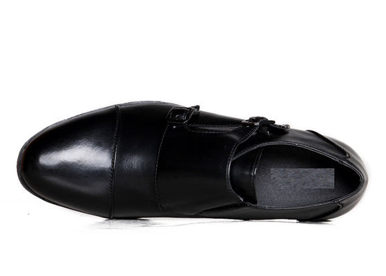 Double Buckled Men'S Dress Shoes Italian Leather Monk Strap Shoes