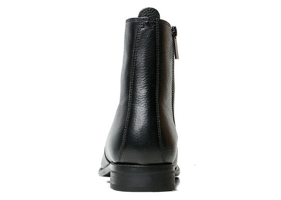 Wedding Genuine Leather Mens Ankle Boots Black Leather High Top Boots