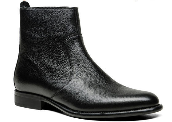 Wedding Genuine Leather Mens Ankle Boots Black Leather High Top Boots