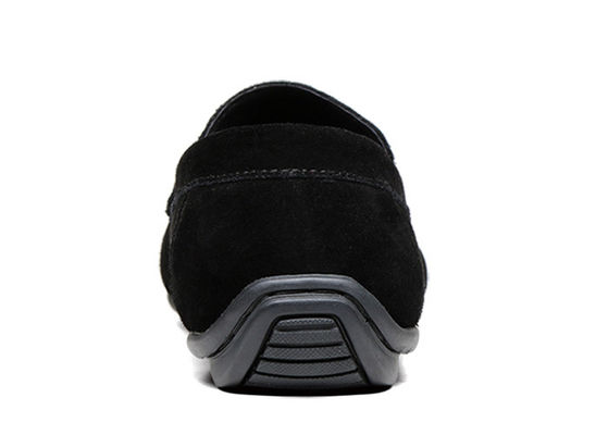 Summer Suede Loafers Mens Leather Moccasins Shoes , Mens Black Slip On Dress Shoes
