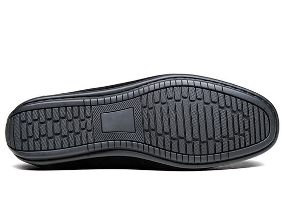 Summer Suede Loafers Mens Leather Moccasins Shoes , Mens Black Slip On Dress Shoes