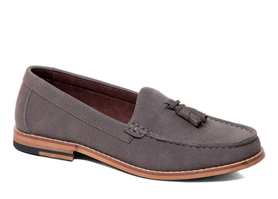 Grey Mens Suede Slip On Dress Shoes , Fashion Mens Casual Flats For Party